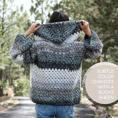 Lion Brand Yarn Mandala Ombré Yarn Cool Gray Multicolor 315m (344 Yds) | Crochet & Knit Worsted Weight Acrylic thumbnail 3
