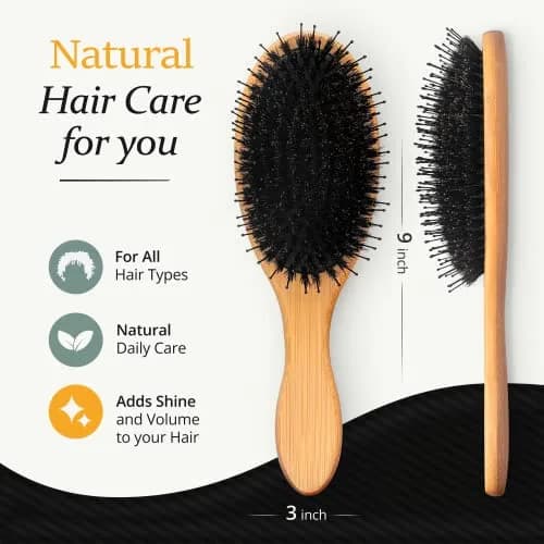 Belula Men's Hair Grooming Set, Boar Bristle & Nylon Brush, Comb, Bag | Natural Conditioning & Styling thumbnail 8