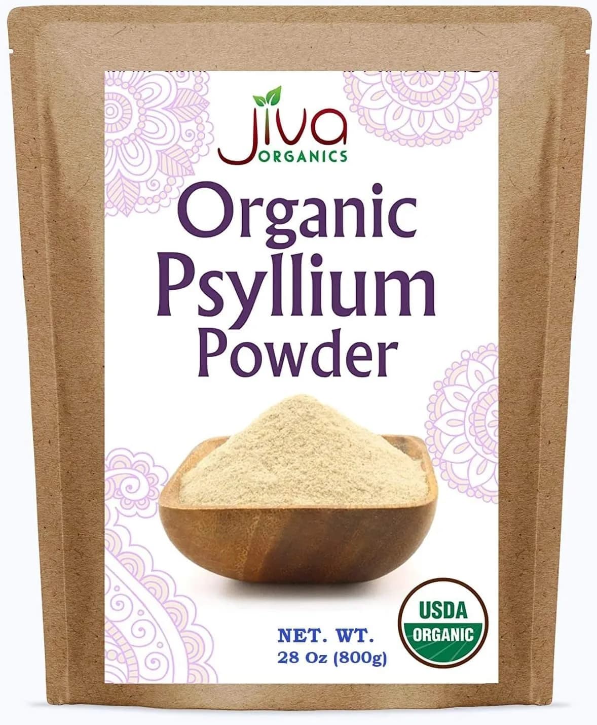 Jiva Organics Psyllium Husk Powder 1.75 lb | Gluten-Free, Organic, Keto Friendly Digestive Fiber