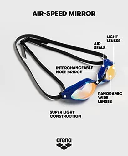 ARENA Unisex Adult Air-Speed Racing Swim Goggles Mirror Lens | FINA Approved Anti-Fog thumbnail 3