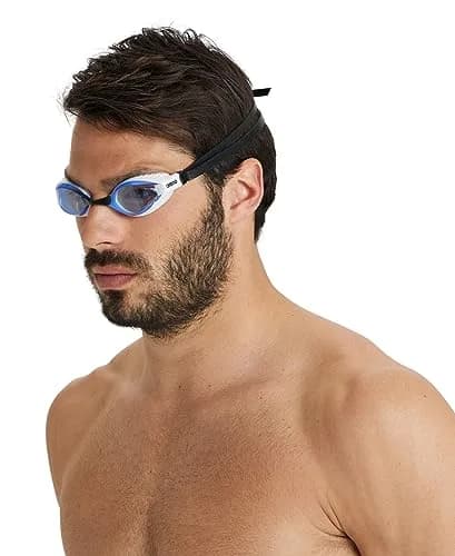 ARENA Unisex Adult Air-Speed Anti-Fog Racing Swim Goggles | FINA Approved, Blue/White thumbnail 5