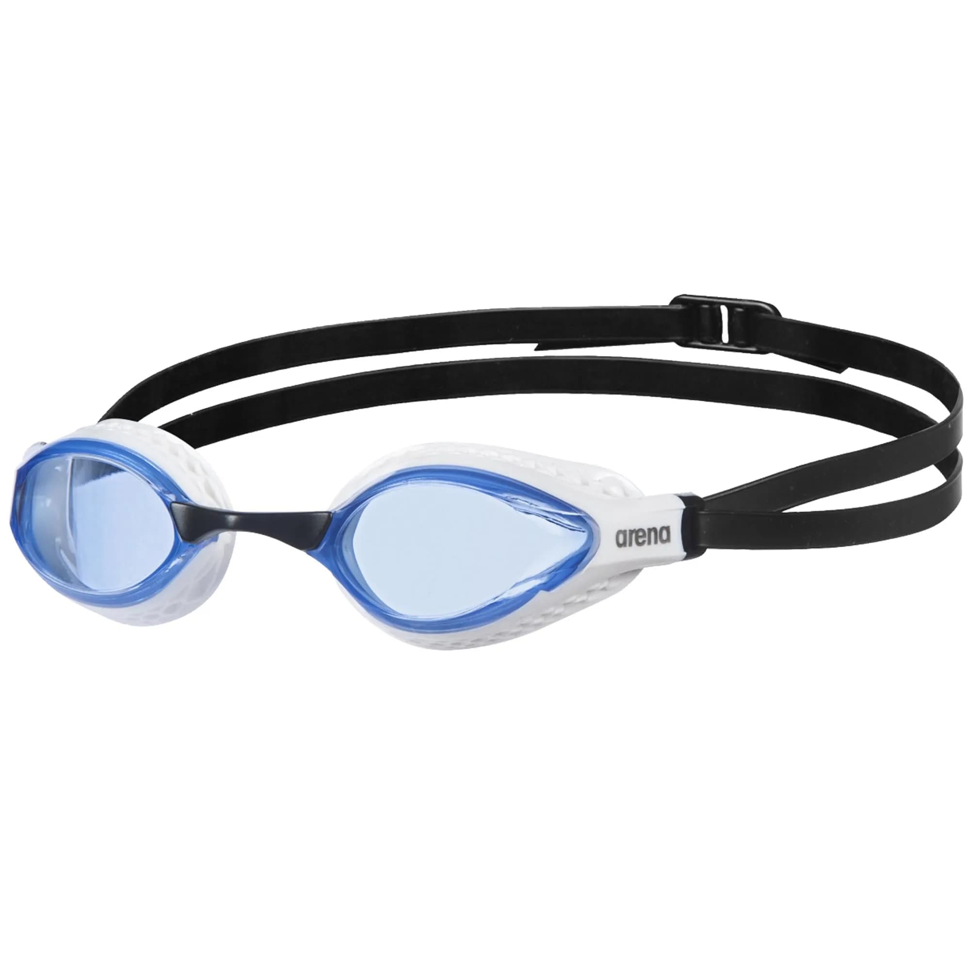 ARENA Unisex Adult Air-Speed Anti-Fog Racing Swim Goggles | Clear/Clear, FINA Approved — Blue/White / Anti-fog Non-mirror