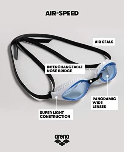 ARENA Unisex Adult Air-Speed Anti-Fog Racing Swim Goggles | FINA Approved, Blue/White thumbnail 3