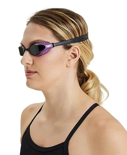 ARENA Unisex Adult Air-Speed Anti-Fog Racing Swim Goggles for Men and Women Special Air Seals Technology No Leaking Non-Mirror Lens, Dark Smoke/Purple | FINA Approved Comfort thumbnail 5