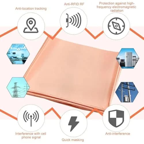 Amradield Copper RFID Blocking Fabric 200cm x 108cm (78"x43") | RF/EMI/EMF Shielding for Smart Meters & WiFi thumbnail 2