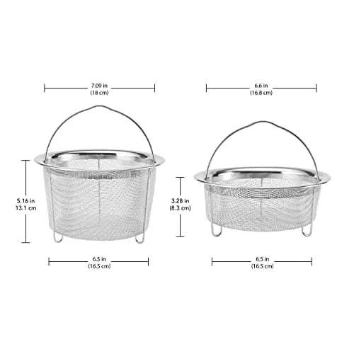 Instant Pot Official Mesh Steamer Basket Set, Stainless Steel, 2-Pack | Healthy Cooking Accessory thumbnail 2