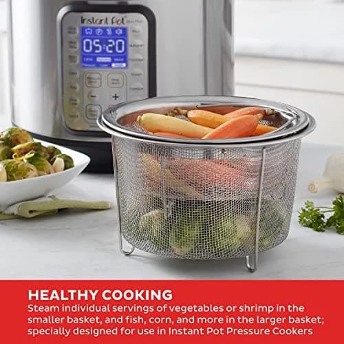 Instant Pot Official Mesh Steamer Basket Set, Stainless Steel, 2-Pack | Healthy Cooking Accessory thumbnail 3