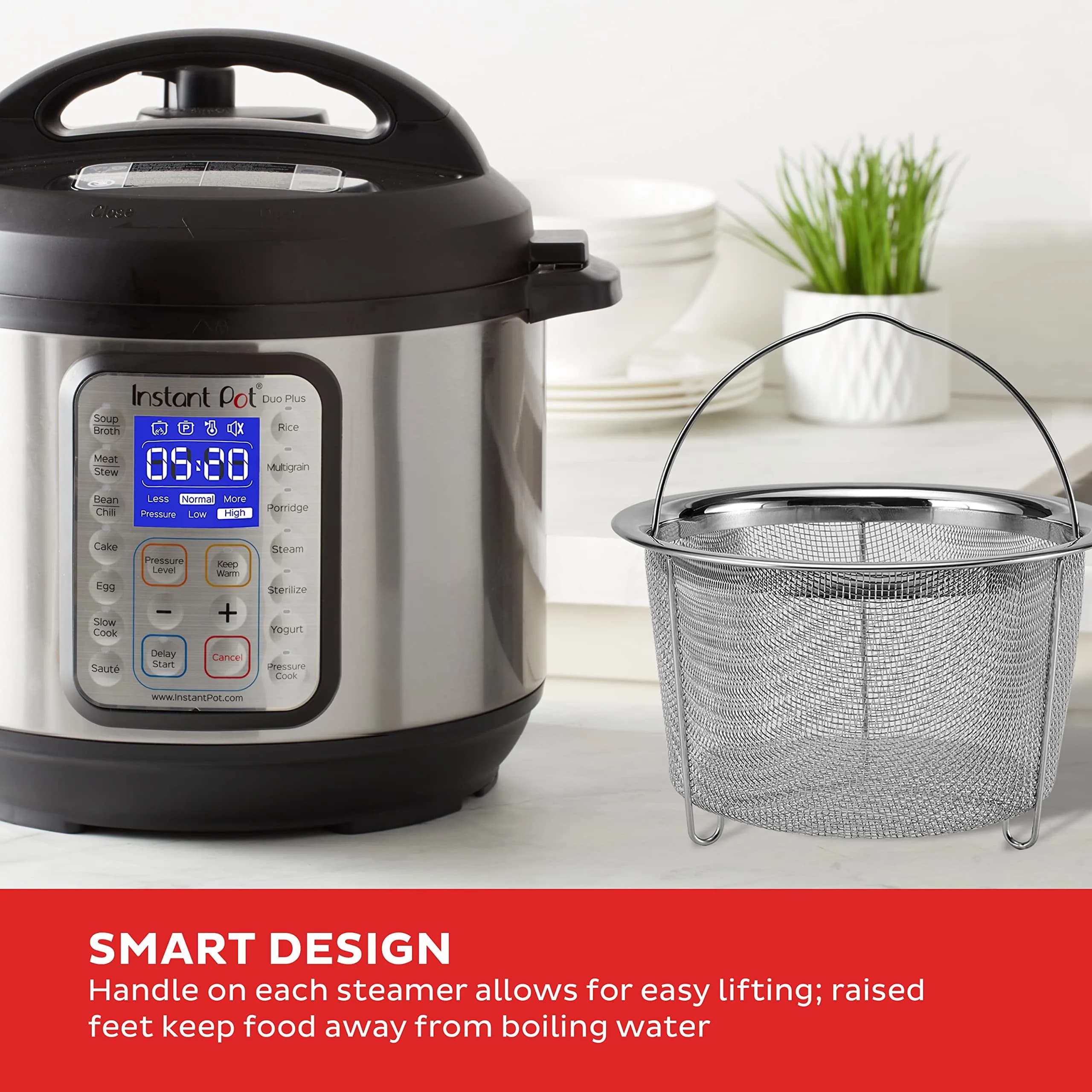 Instant Pot Official Mesh Steamer Basket Set, Stainless Steel, 2-Pack | Healthy Cooking Accessory - view 4