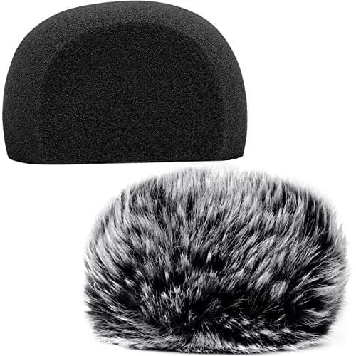 ChromLives Microphone Windscreen & Foam Cover 2-Pack for Zoom H5 H6 | Furry & Foam Wind Muff Set thumbnail 1