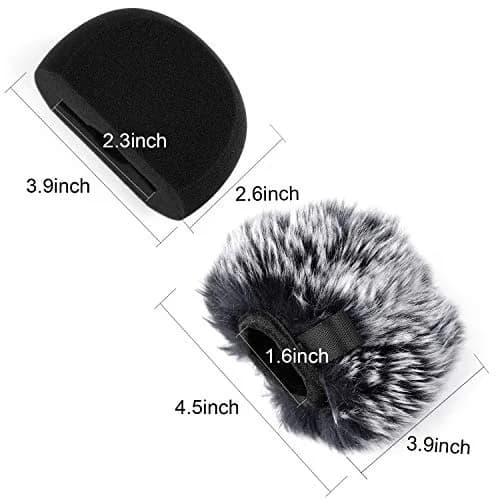 ChromLives Microphone Windscreen & Foam Cover 2-Pack for Zoom H5 H6 | Furry & Foam Wind Muff Set thumbnail 4