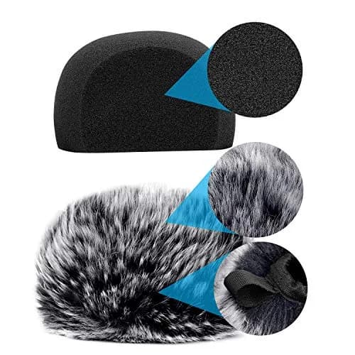 ChromLives Microphone Windscreen & Foam Cover 2-Pack for Zoom H5 H6 | Furry & Foam Wind Muff Set thumbnail 5