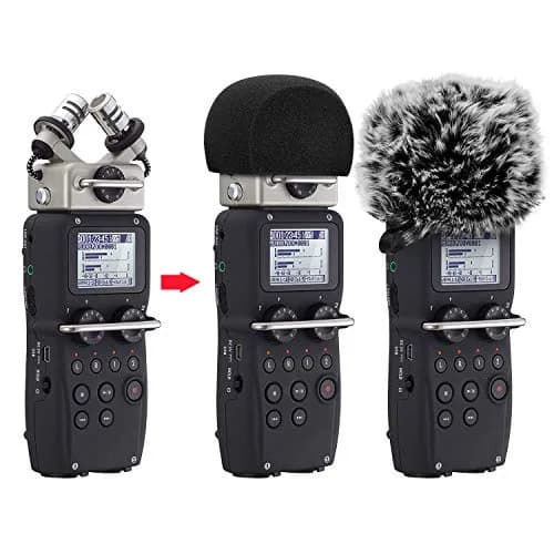 ChromLives Microphone Windscreen & Foam Cover 2-Pack for Zoom H5 H6 | Furry & Foam Wind Muff Set thumbnail 2