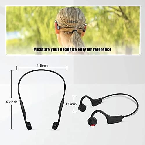 YouthWhisper Bone Conduction Headphones Bluetooth, Wireless Open-Ear Headset with Mic, Titanium Lightweight 10m Range thumbnail 7