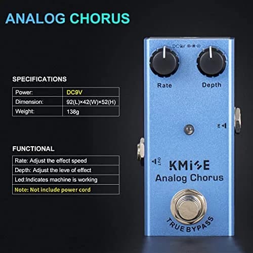 lotmusic Analog Chorus Electric Guitar Effects Pedal 9V | Warm, Quiet, Portable Effect thumbnail 4