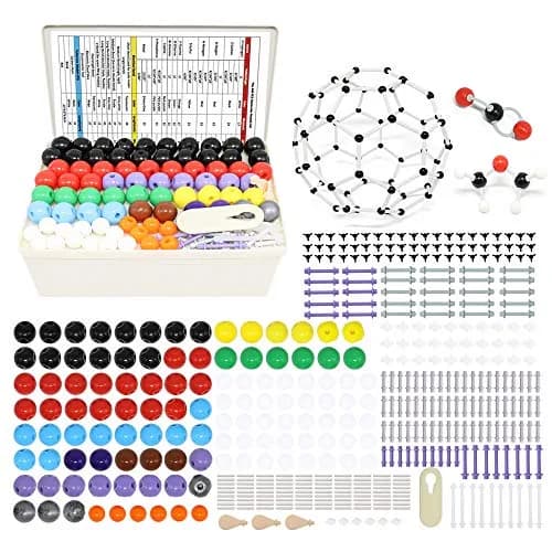 RELIANCER 444PCS Organic Molecular Model Kit with Fullerene, Atoms, Bonds & ABS Box | STEM Science Kits for Students & Teachers thumbnail 1