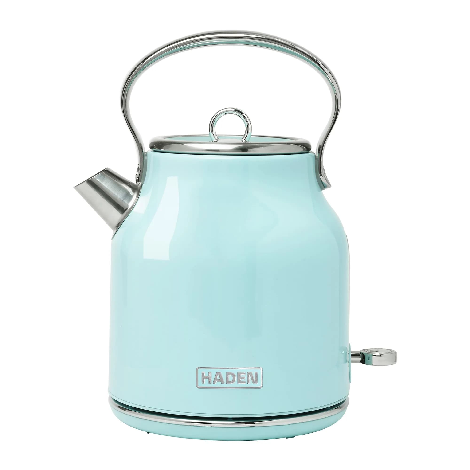 Haden Heritage 1.7 Liter Stainless Steel Retro Electric Tea Kettle with Auto Shutoff and Dry Boil Protection, Light Turquoise