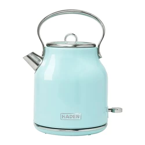 Haden Heritage 1.7 Liter Stainless Steel Retro Electric Tea Kettle with Auto Shutoff and Dry Boil Protection, Light Turquoise thumbnail 1