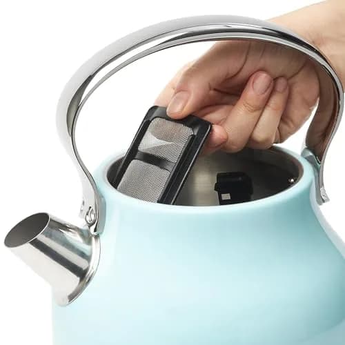 Haden Heritage 1.7 Liter Stainless Steel Retro Electric Tea Kettle with Auto Shutoff and Dry Boil Protection, Light Turquoise thumbnail 9