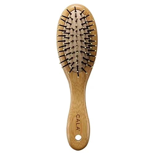 Cala Bamboo Travel Hair Brush with Cushion Base & Bamboo Bristles | Detangles & Massages Scalp thumbnail 1