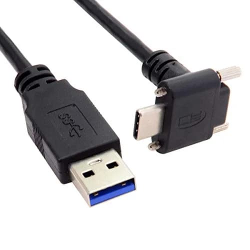 JSER USB 3.1 Type-C Dual Screw Locking Data Cable 3.0M | 90° Angled Connector for Camera thumbnail 7
