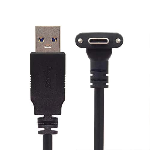 JSER USB 3.1 Type-C Dual Screw Locking Data Cable 3.0M | 90° Angled Connector for Camera thumbnail 8