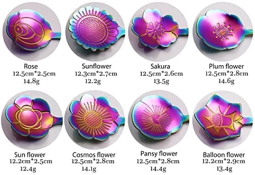 ESRISE 16 Pcs Teaspoon Tea Spoons | Stainless Steel Cute Flower Design (12.5cm) thumbnail 3
