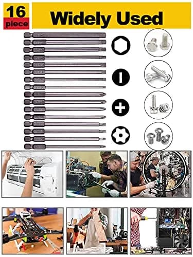 Rocaris 16-Piece Magnetic Screwdriver Bit Set 100mm (3.93") | S2 Steel for Power Tools thumbnail 6