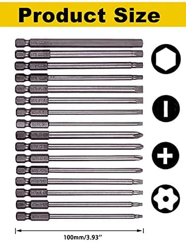 Rocaris 16-Piece Magnetic Screwdriver Bit Set 100mm (3.93") | S2 Steel for Power Tools thumbnail 2