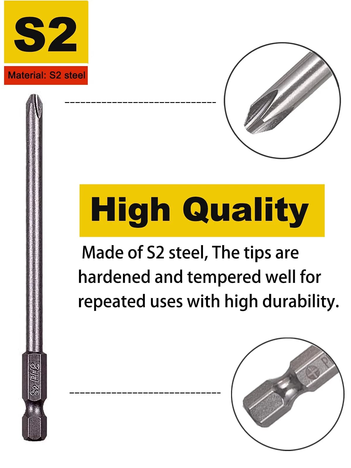 Rocaris 16-Piece Magnetic Screwdriver Bit Set 100mm (3.93") | S2 Steel for Power Tools - view 3