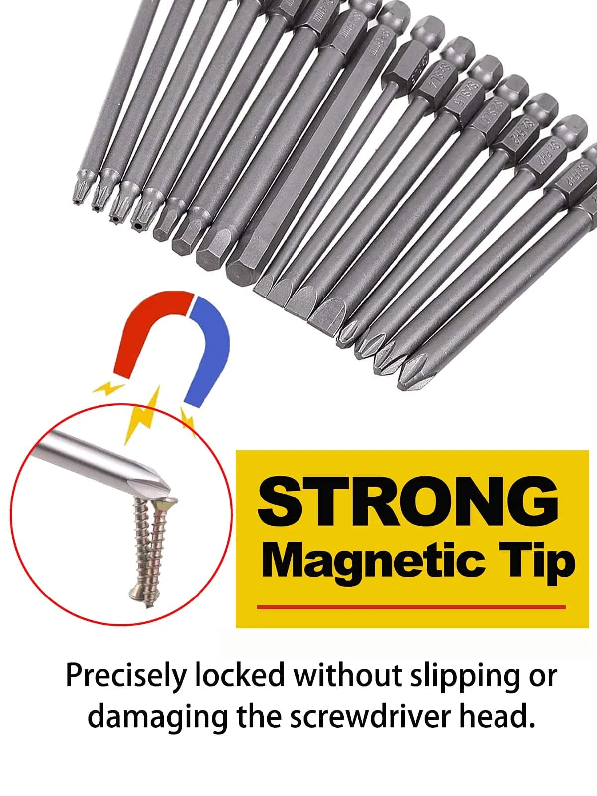 Rocaris 16-Piece Magnetic Screwdriver Bit Set 100mm (3.93") | S2 Steel for Power Tools - view 4
