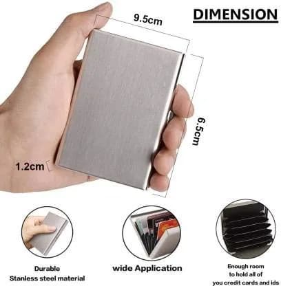 OFIXO Credit Card Holder Protector Stainless Steel Slim Wallet for Women or Men | RFID Blocking & Ultra Slim (9.5 x 6.5 x 1.2 cm) thumbnail 6