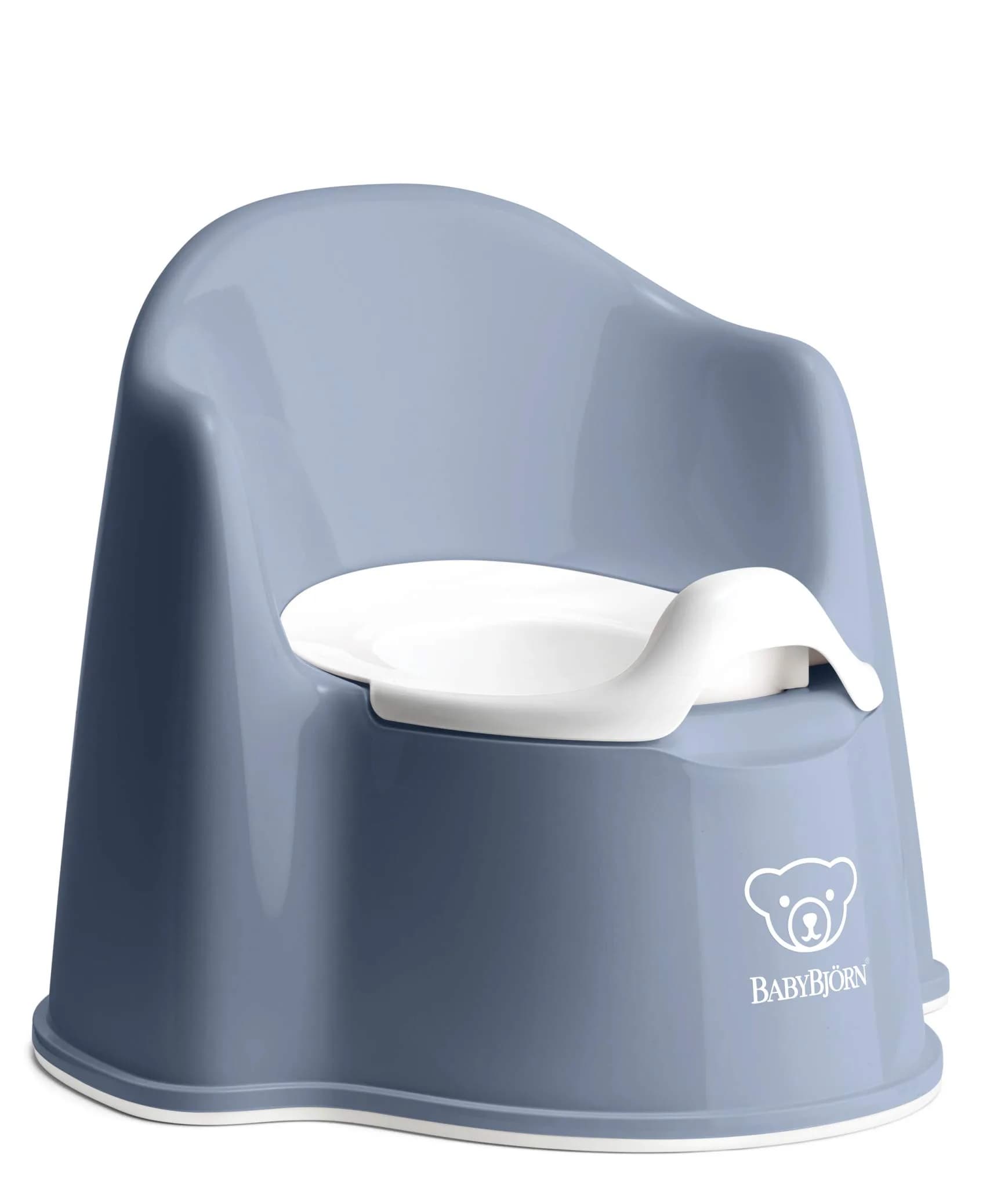 BabyBjörn Potty Chair, Deep Blue/White | Easy-to-Clean, Non-Slip, Removable Inner Potty