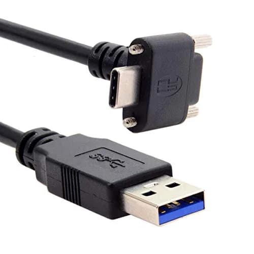JSER USB 3.1 Type-C Dual Screw Locking Data Cable 1.2m | 90° Up/Down Angled Connector for Camera thumbnail 7