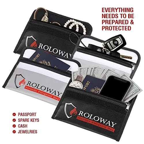 ROLOWAY Fireproof Document Bag 13cm x 20cm (5 x 8 inches) | Non-Itchy Silicone Coated Fiberglass thumbnail 4