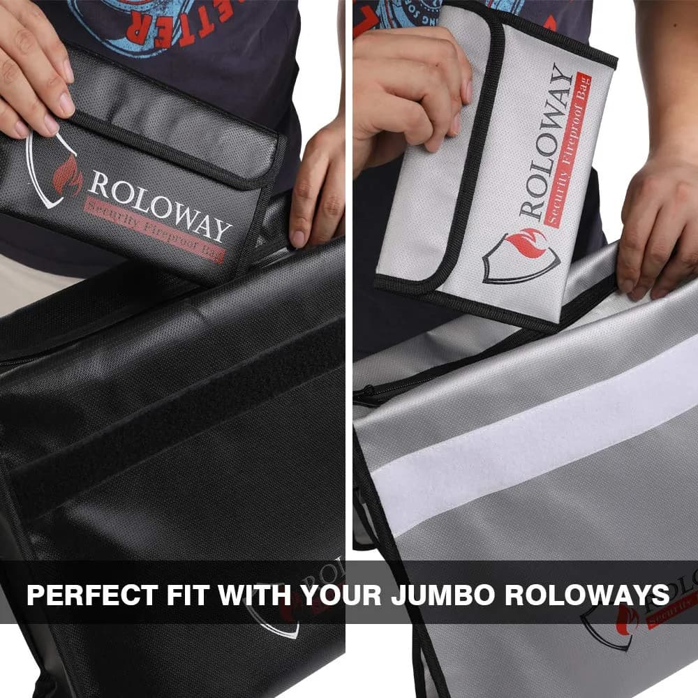 ROLOWAY Fireproof Document Bag 13cm x 20cm (5 x 8 inches) | Non-Itchy Silicone Coated Fiberglass - view 5