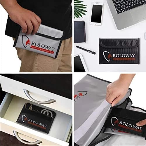 ROLOWAY Fireproof Document Bag 13cm x 20cm (5 x 8 inches) | Non-Itchy Silicone Coated Fiberglass thumbnail 6