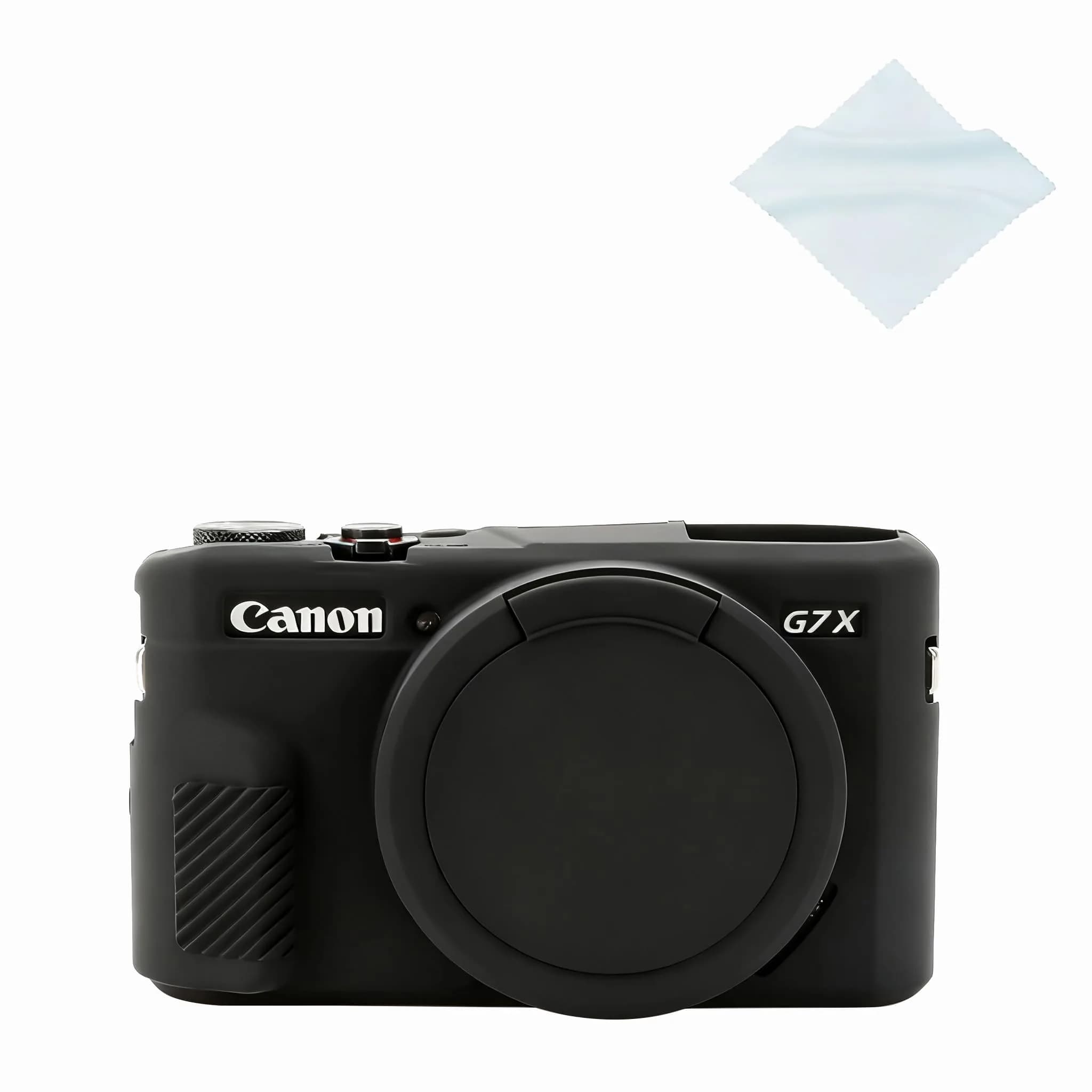 Yisau Silicone Camera Case for Canon PowerShot G7X Mark II & G7X | Black (1.44 oz) — Glamour Black
