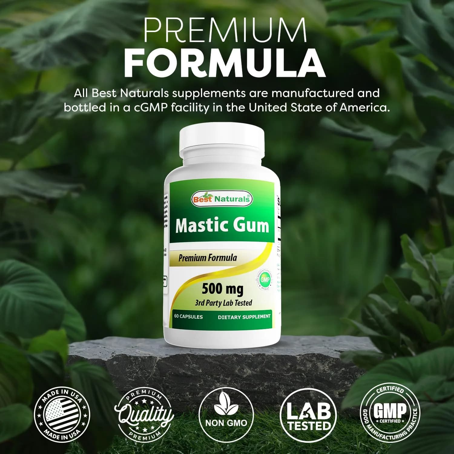 Best Naturals Mastic Gum Capsules 500 mg 120 Count | Supports Stomach & Duodenal Health - view 5
