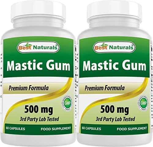 Best Naturals Mastic Gum Capsules 500 mg 120 Count | Supports Stomach & Duodenal Health thumbnail 1