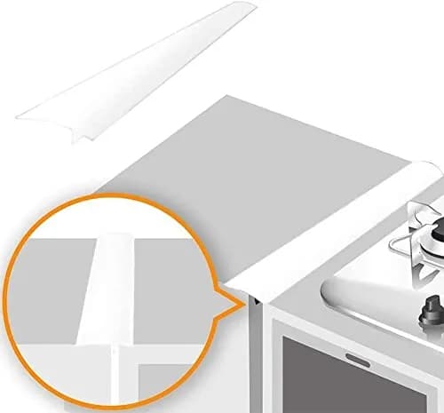 Linda's Essentials Silicone Stove Gap Covers (2-Pack, 63.5cm / 25 Inches, White) | Seals Gaps Between Stovetop and Counter thumbnail 1