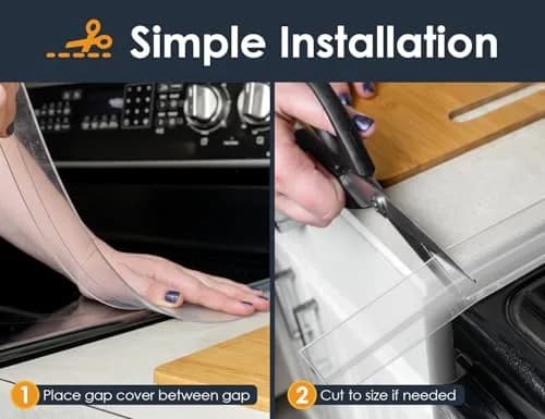 Linda's Essentials Silicone Stove Gap Covers 21 Inches Clear (2-Pack) | Seals Gaps Between Stovetop and Counter thumbnail 6