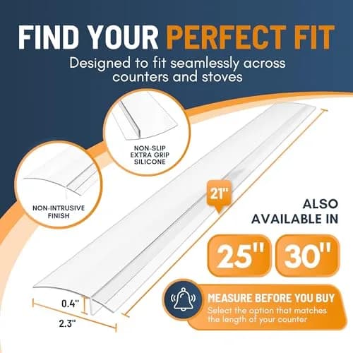 Linda's Essentials Silicone Stove Gap Covers 21 Inches Clear (2-Pack) | Seals Gaps Between Stovetop and Counter thumbnail 2