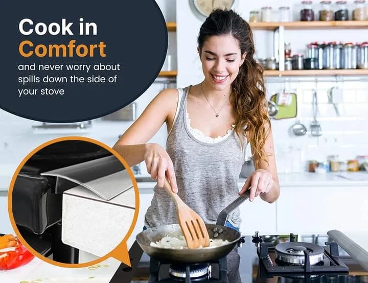 Linda's Essentials Silicone Stove Gap Covers 21 Inches Clear (2-Pack) | Seals Gaps Between Stovetop and Counter - view 3