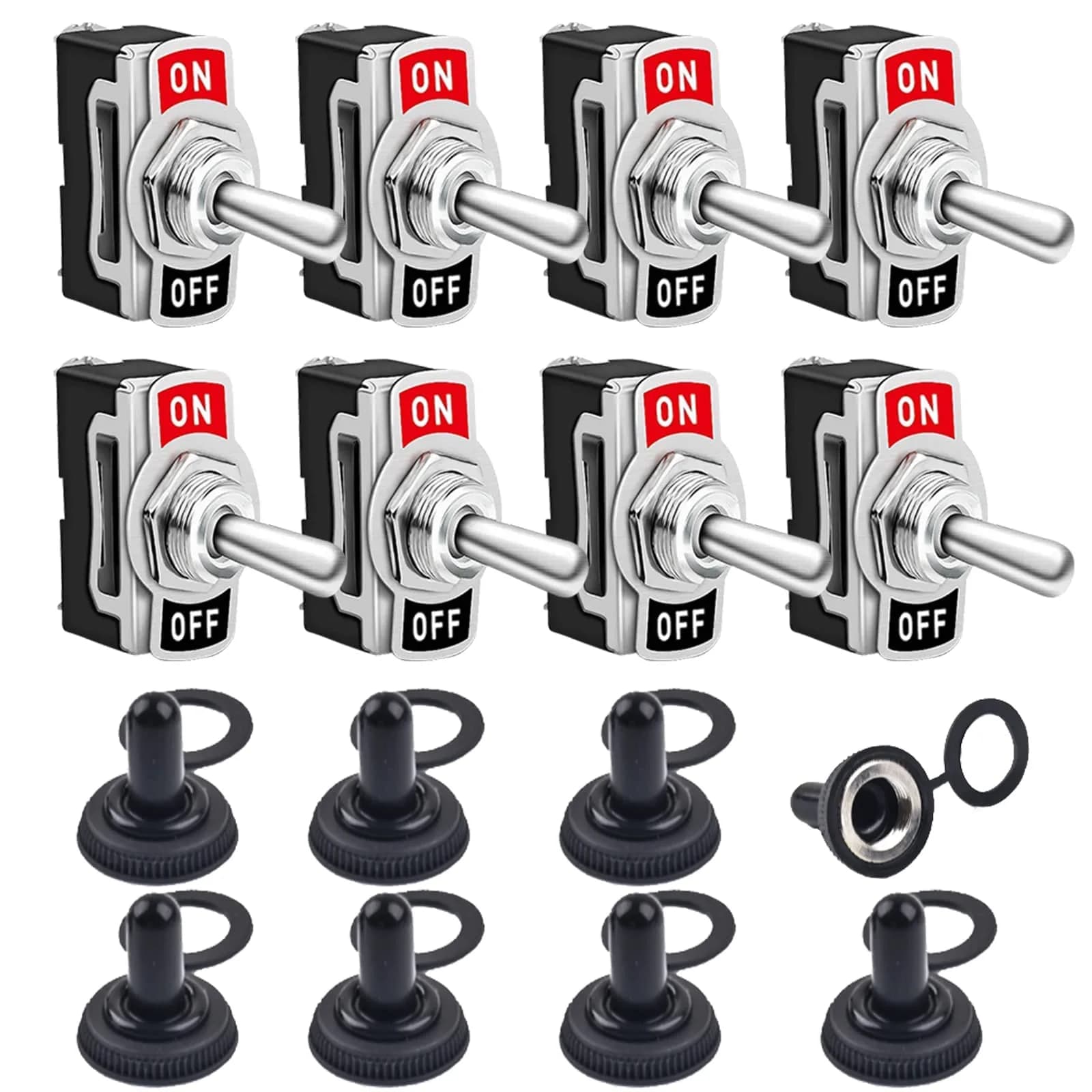 COROTC 12V Toggle Switch 5Pack | Waterproof Marine DPDT Heavy-Duty Reliability — 2 Pin- -ON-OFF