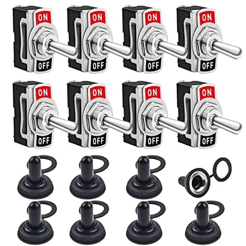 COROTC 125V 8 Pack Toggle Switches | Waterproof 20A Heavy Duty SPST thumbnail 1