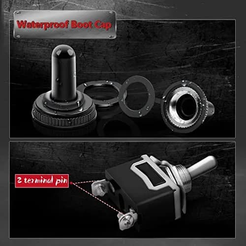COROTC 125V 8 Pack Toggle Switches | Waterproof 20A Heavy Duty SPST thumbnail 3