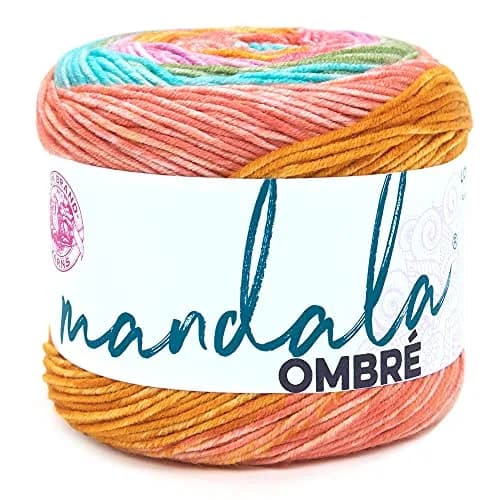 Lion Brand Yarn Mandala Ombré Yarn Tranquil Rainbow Multicolor 315m (344 yd) | Worsted Weight Acrylic for Crochet & Knitting thumbnail 1