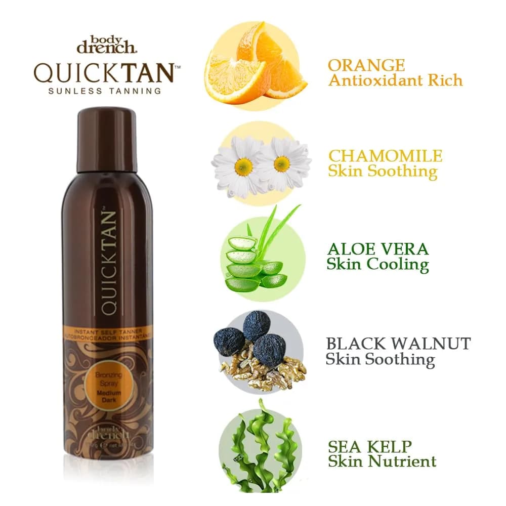 Body Drench QuickTan Instant Bronze Self Tanning Spray Medium/Dark 355ml (12 fl oz) | Streak-Free Glow - view 6