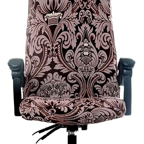 WOMACO Printed Office Chair Covers, Stretch Computer Chair Cover Medium | Modern Floral Style thumbnail 4