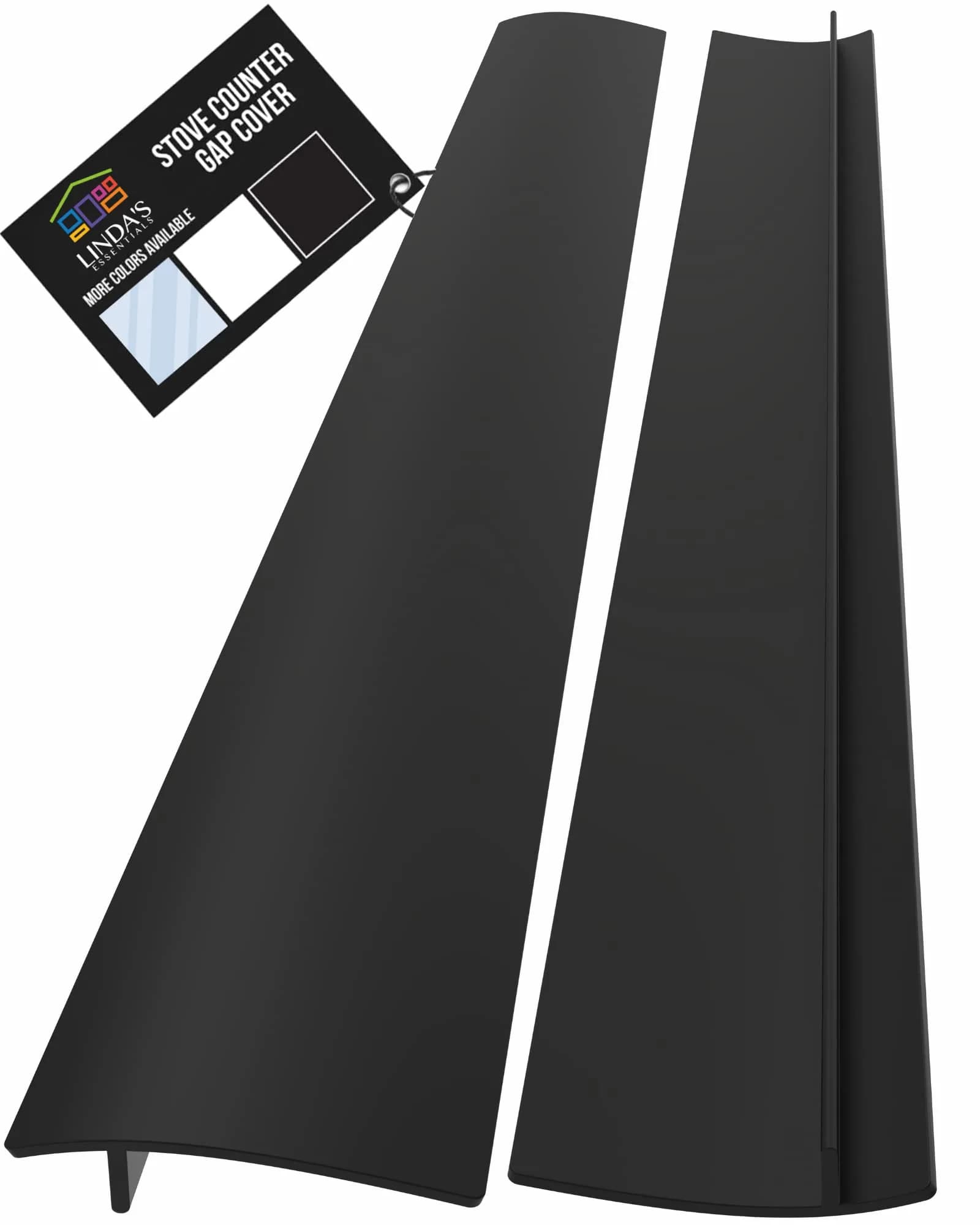 Linda's Essentials Silicone Stove Gap Covers 25 Inches (63.5 cm) Black | Seals Gaps Between Stovetop and Counter